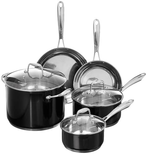 kitchenaid kcss08 8-pc. stainless steel cookware set - Walmart.com ...