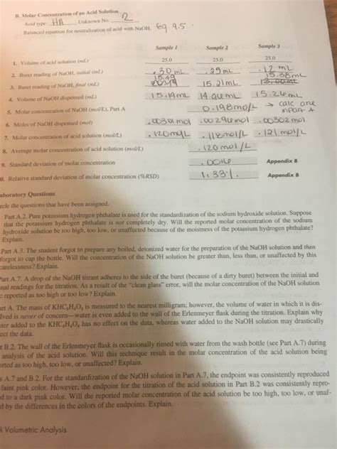 Solved Based On My Lab Report Calculations Can Somebody