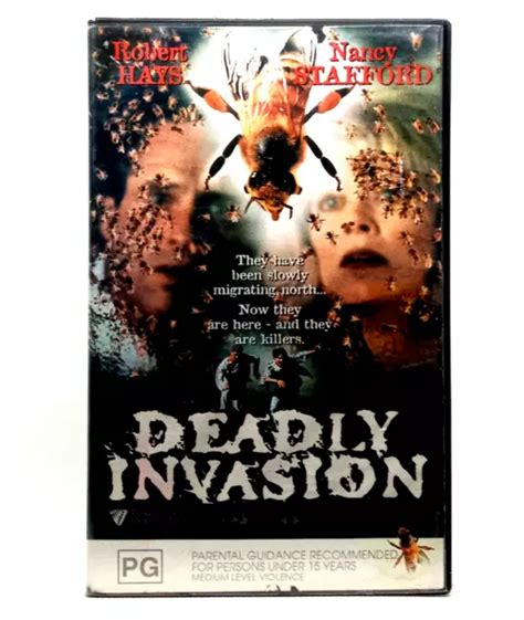 DEADLY INVASION VHS PAL 1994 Ex-Rental TESTED Big Box RARE Robert Hays ...