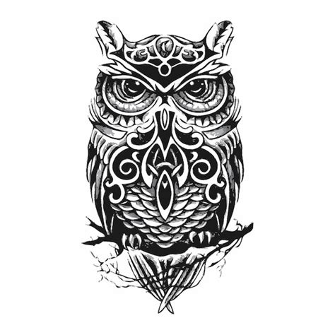 Premium Vector Owls Tattoo Art