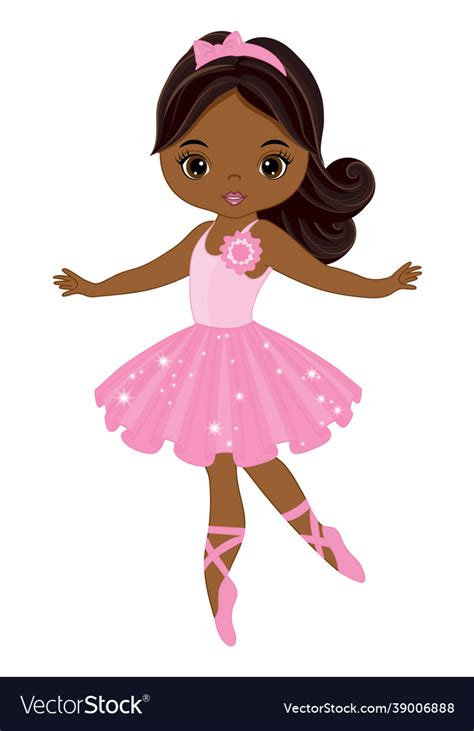 Beautiful African American Ballerina Dancing Vector Image