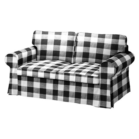 Ikea Ektorp Sofa Slip Cover Buffalo Check Plaid Black In Ikea