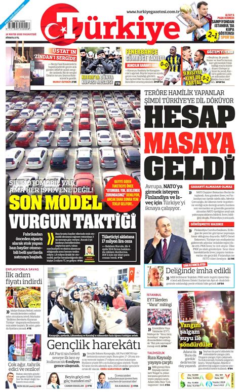 T Rkiye Gazetesi Gazetesi May S Pazartesi