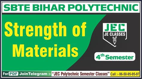 01 SBTE Bihar Polytechnic Fourth 4th Semester SOM Strength Of