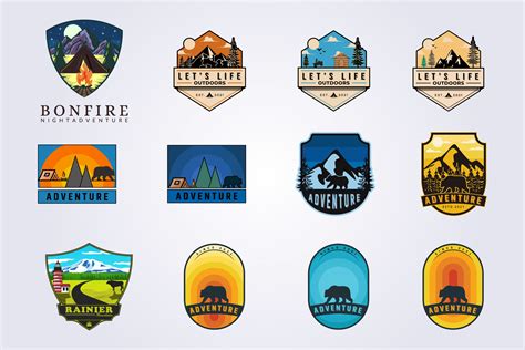 Bundle Mountain Camping Adventure Logo Graphic By Lodzrov Creative