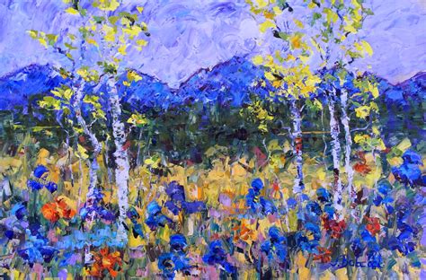 Daily Painters Abstract Gallery Impressionism Aspen Tree Colorado Landscape Painting The Glory