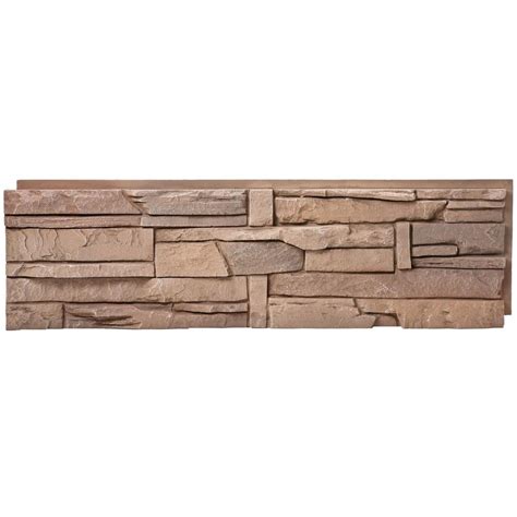 Genstone Stacked Stone Desert Sunrise 12 In X 42 In Faux Stone Siding Half Panel 8 Pack