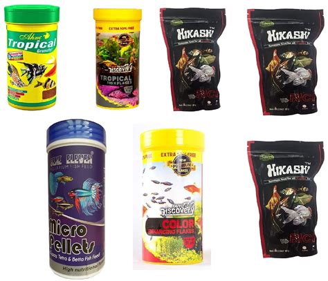 Best Tropical Fish Food Collection 7 In 1 Combo Total 655g Fish Food