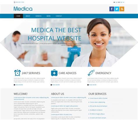 Medica Hospital Mobile Website Template By W Layouts Best Hospitals