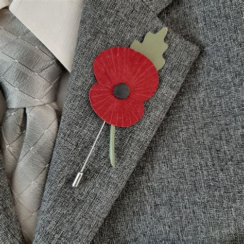 Red Poppy Mens Lapel Pin Set Of 5 Remembrance Day Etsy