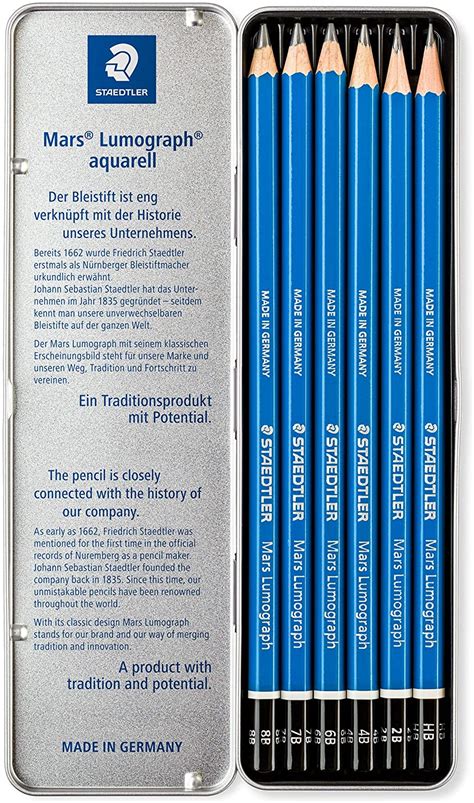 STAEDTLER Mars Lumograph Sketching Pencils 6 12 20 PCS Degrees