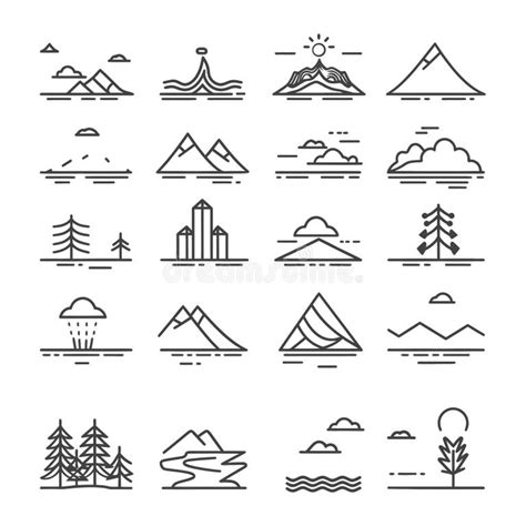 collection  minimalist  art mountain  nature landscapes stock