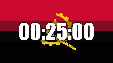 25 Minutes Countdown Timer Curated On Angola Flag Ultra Focus In HD Tik