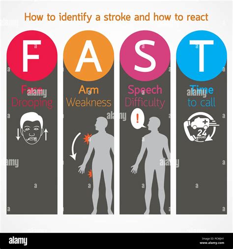 Stroke Warning Signs And Symptoms Stock Vector Image And Art Alamy