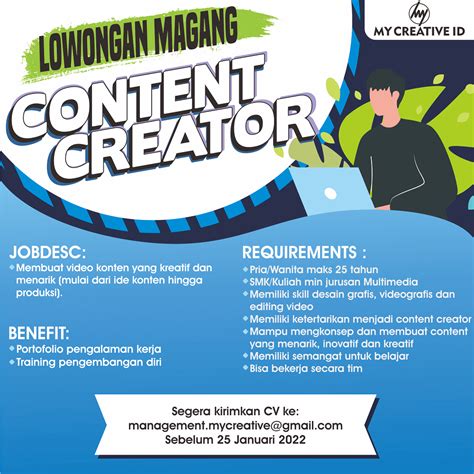 Lowongan Kerja Magang Content Creator Di My Creative Id Lokerjogja Id