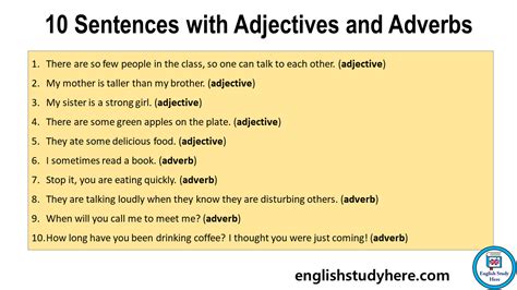 Sentences With Adjectives And Adverbs