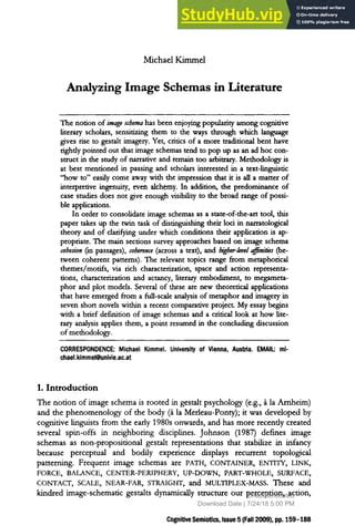 Analyzing Image Schemas In Literature Pdf