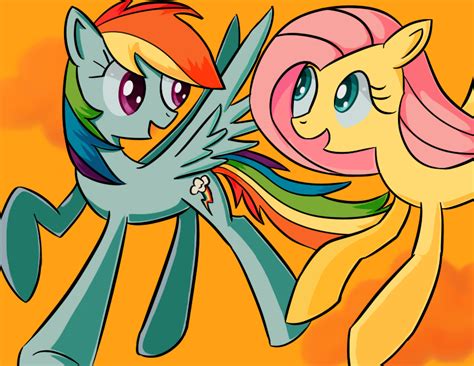 247647 Safe Artistbirchflame23 Fluttershy Rainbow Dash G4