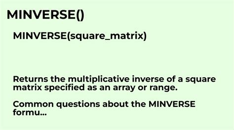 How To Use MINVERSE Function In Google Sheets Better Sheets