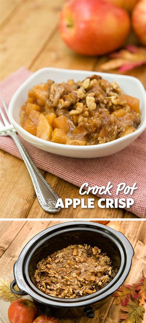 Slow Cooker Apple Crisp With Vanilla Ice Cream Recipe Slow Cooker Cobbler Slow Cooker Apple