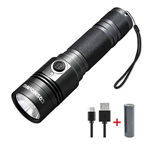 Tactical Flashlight Cosmoing Rechargeable 800 Lumen Cree Led Handheld Flashlight 4 Modes With