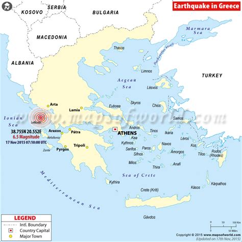 Earthquakes in Greece | Area affected by Earthquake in Greece