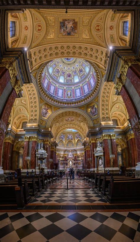 Interior of St. Stephen`s Basilica in Budapest, Hungary Stock Photo ...