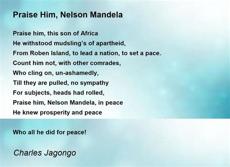 Poems About Nelson Rolihlahla Mandela Sitedoct Org