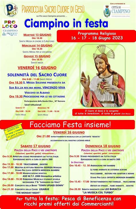 Ciampino Dal Al Giugno La Festa Del Sacro Cuore Di Ges Il