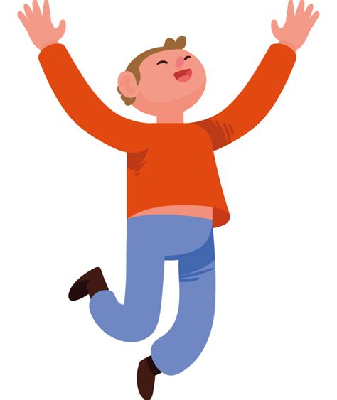 Happy Person Cartoon Jumping