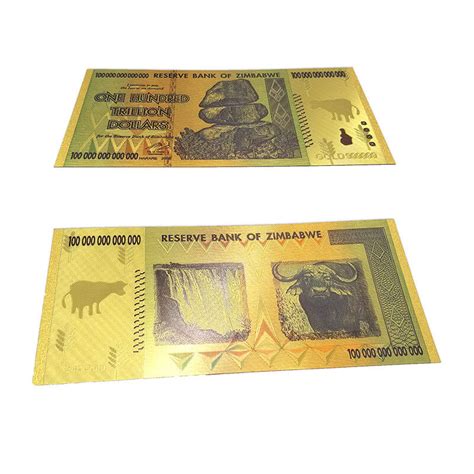 Zimbabwe 100 Trillion Dollars Color 24k Gold Bill Fancy Note Unc Collection Ebay