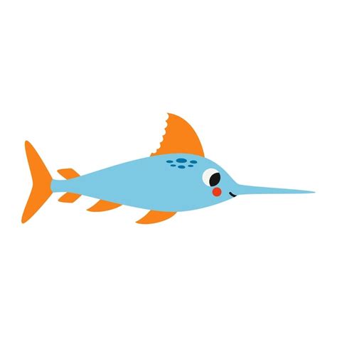 Premium Vector Vector Illustration Of Cartoon Swordfish Isolated On