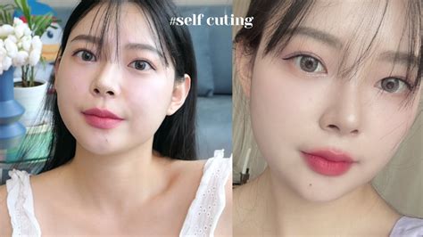 Eng5년 기른 앞머리 셀프로 자르기 ️ 얼굴소멸 셀프 컷팅 초시스루뱅 Self Hair Cut Youtube