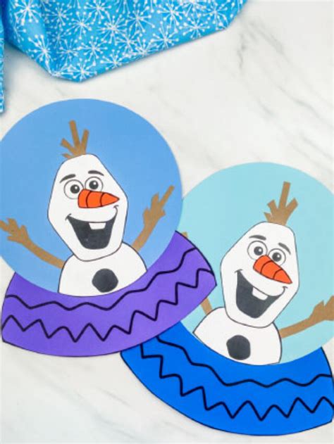 Snowglobe Olaf Craft For Kids [Free Template]