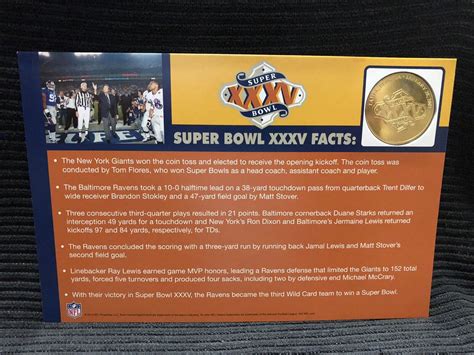 Danbury Mint Nfl Super Bowl 35 Xxxv Flip Coin Ravens Vs Giants Ebay