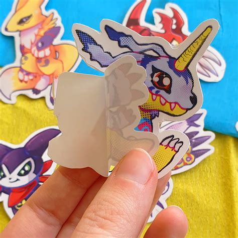 Digimon Vinyl Waterproof Stickers Renamon Impmon Gabumon Guilmon