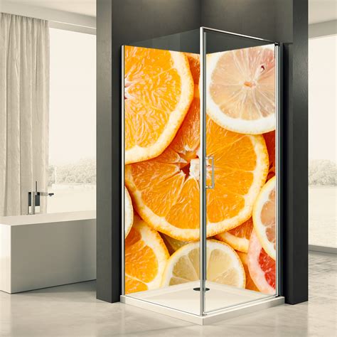 Duschr Ckwand Orange Motiv Indivisuell