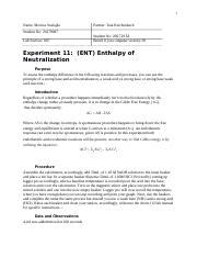 TEMPLATE Enthalpy Of Neutralization Docx 1 Name Monica Szalajko