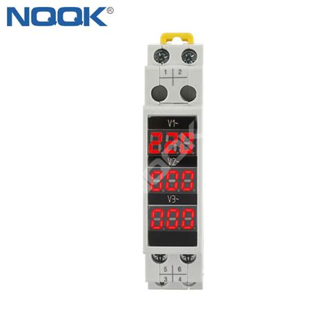 Din Rail Three Phase Voltage Meter Ac V Voltmeter Indicator Three