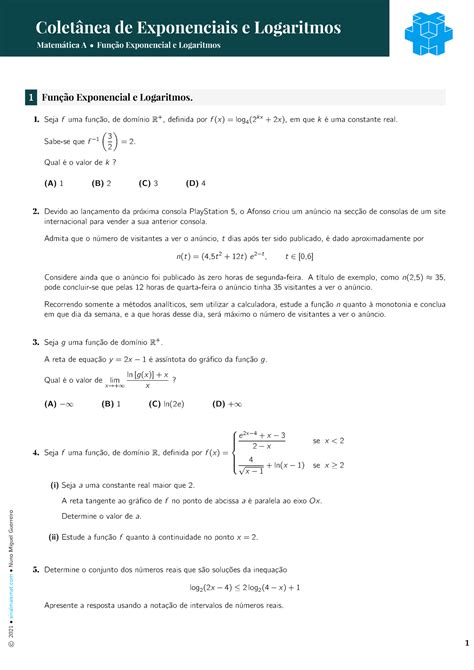 Coletanea Exponencial Coletânea De Exponenciais E