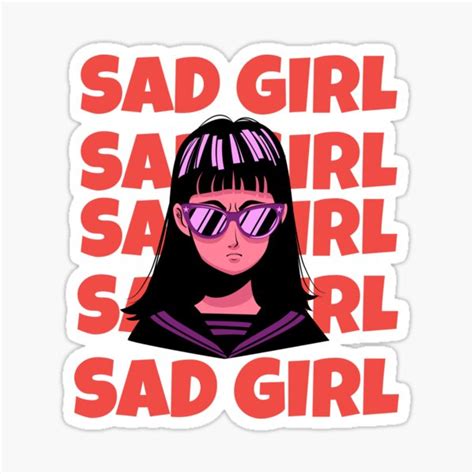 Sad Girl Sticker For Sale By Vanast Redbubble