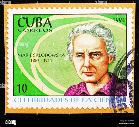 Moscow Russia October Postage Stamp Printed In Cuba Shows