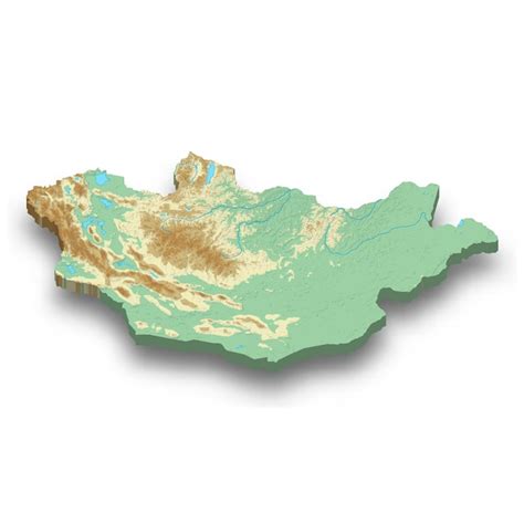 Premium Vector D Isometric Relief Map Of Mongolia