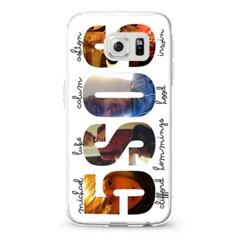 The Back Of A Samsung Phone Case With An Image Of People And Words On It