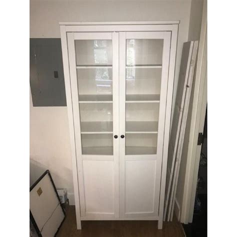 Ikea Hemnes Glass Door Cabinet W 3 Drawers In White AptDeco