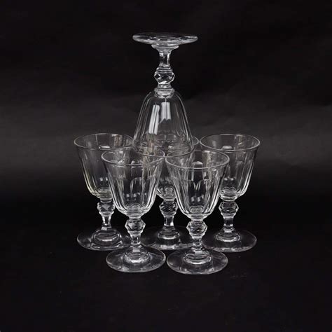 6 French Crystal Port Glasses