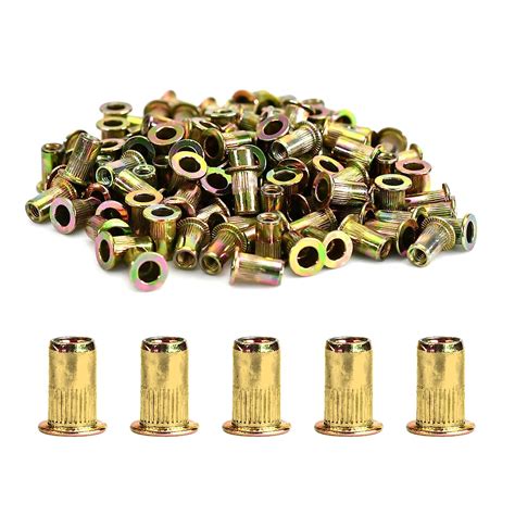 Amazon Zinc Plated Rivet Nut Mixed Metric Rivnut Threaded Flat