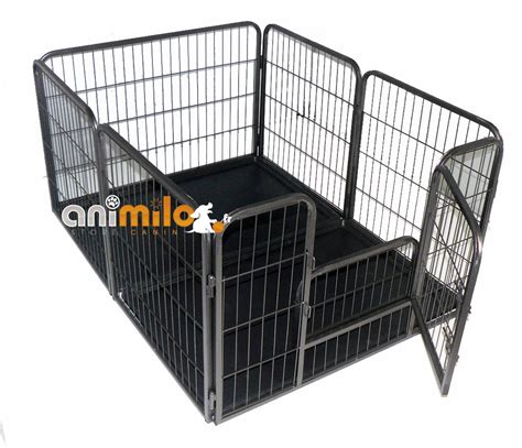 Animilo parc à chiots metal ECONO 2 modules protection du sol 3 hauteurs