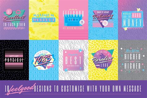 Retro 1980s Style Logo Templates by Wing's Art Studio