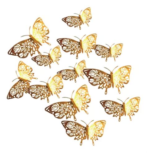 Pegatinas De Pared De Mariposa Dorada D Calcoman As Dorado Cuotas